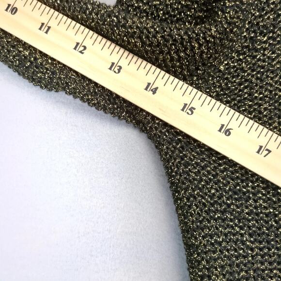 Ruby Rd Metallic Gold Rhinestone Black Top Women's M 3/4 Sleeve Glam Party Fairy - Picture 7 of 10